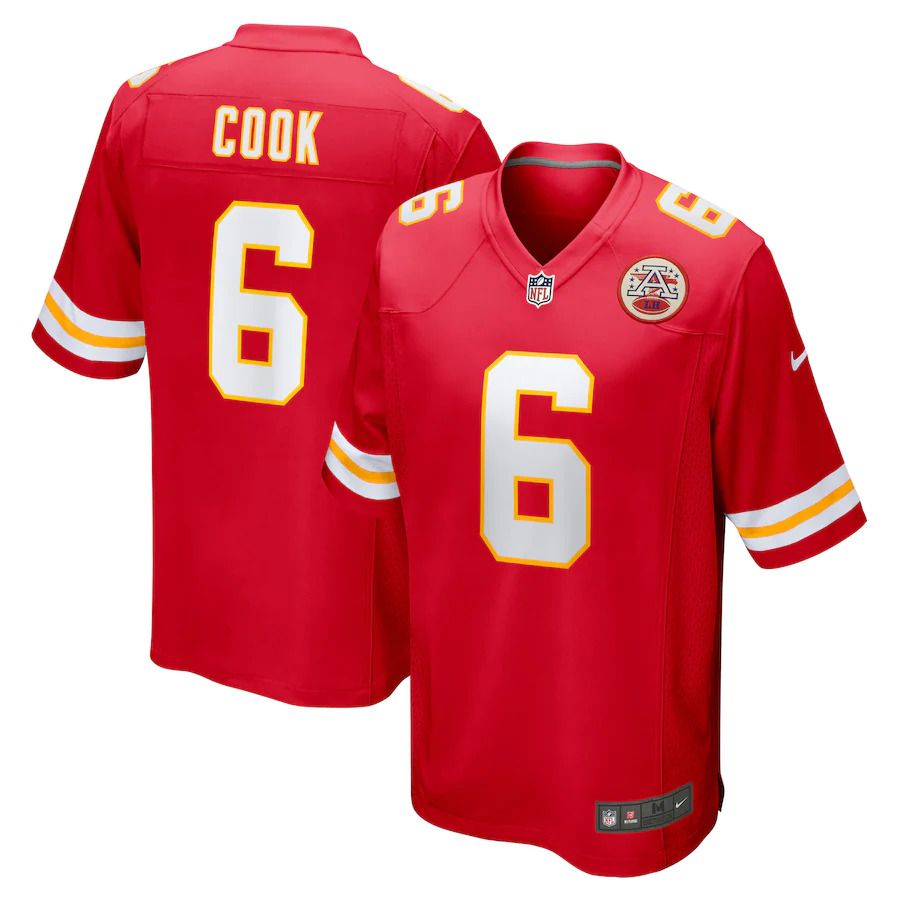 Men Kansas City Chiefs #6 Bryan Cook Nike Red Game Player NFL Jersey